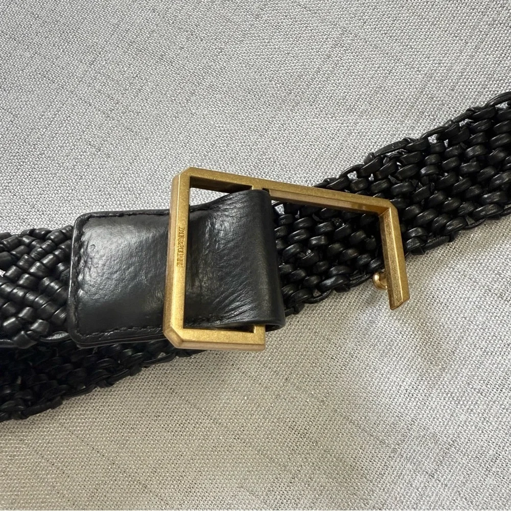 Zadig & Voltaire La Cecilia Obsession Belt Noir OS Braided leather C Buckle
